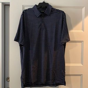 Brand new Chase 54 navy and white striped men’s golf shirt.